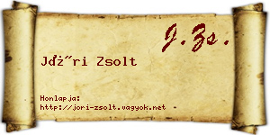 Jóri Zsolt névjegykártya